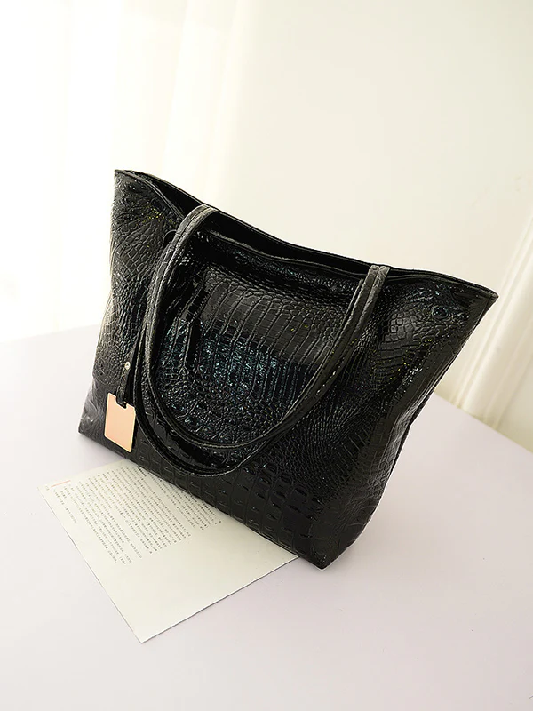 Original Solid Color Shiny Tote Bag - Image 7