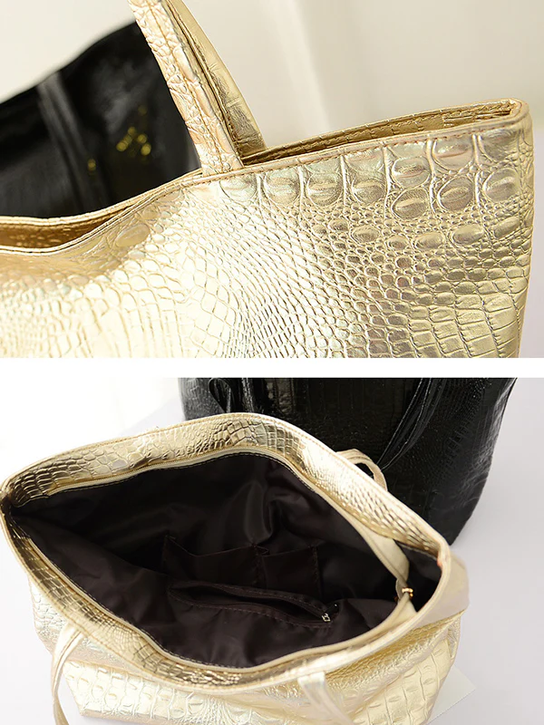 Original Solid Color Shiny Tote Bag - Image 9