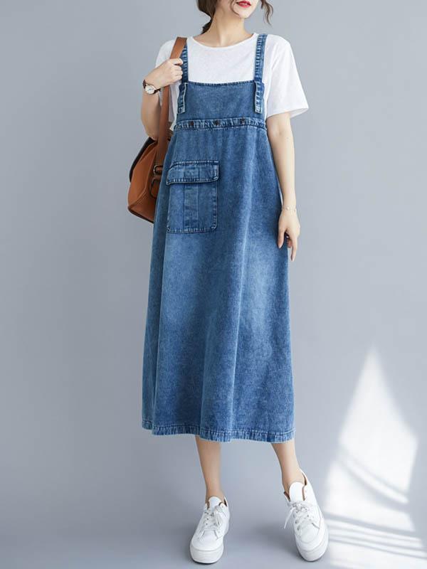 Original Solid Denim Strapless Dress - Image 2