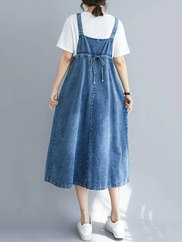 Original Solid Denim Strapless Dress - Image 8