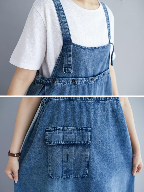 Original Solid Denim Strapless Dress - Image 9