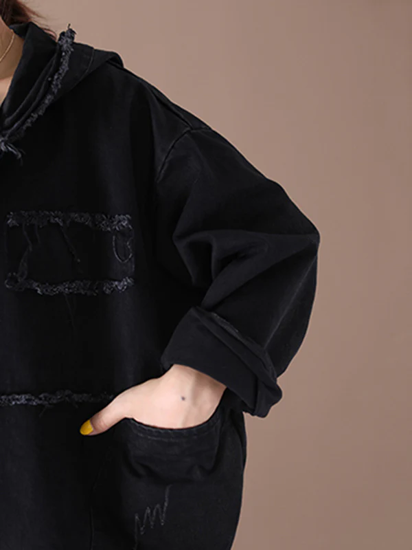 Original Solid Hooded Denim Outwear - Image 11