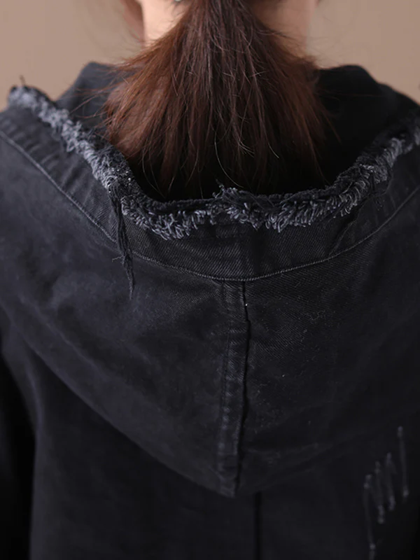 Original Solid Hooded Denim Outwear - Image 13