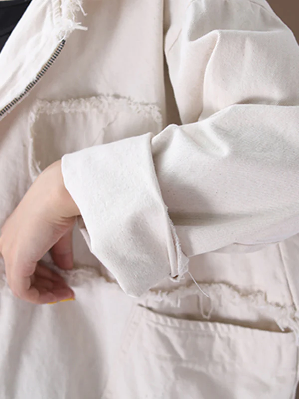 Original Solid Hooded Denim Outwear - Image 14