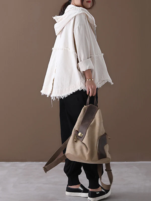 Original Solid Hooded Denim Outwear - Image 5