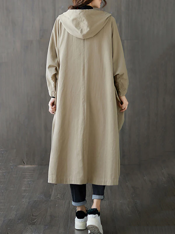 Original Solid Hooded Trench Coats - Image 6
