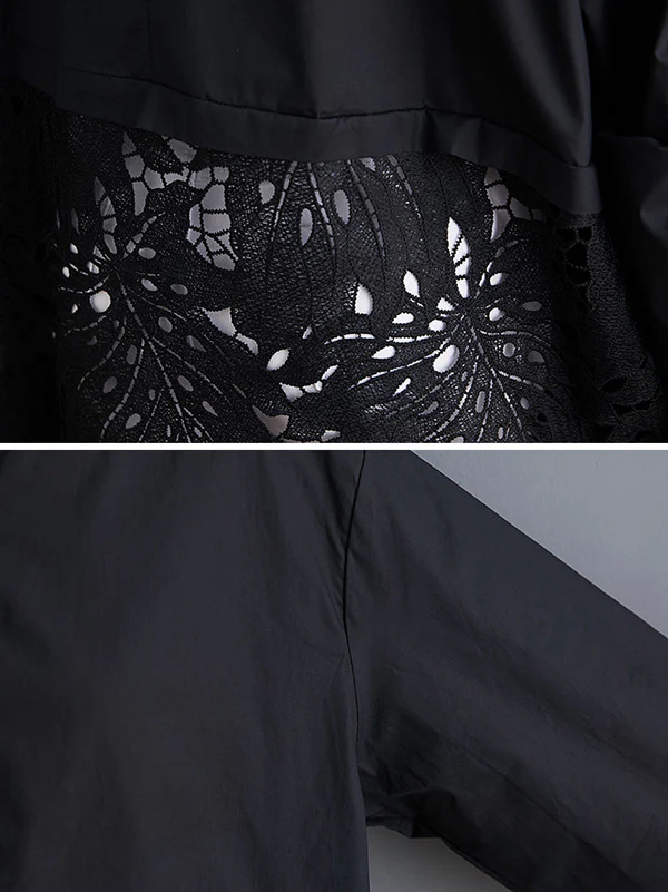 Original Solid Irregularity Hollow Dress - Image 12