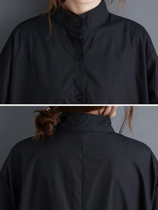 Original Solid Irregularity Hollow Dress - Image 13