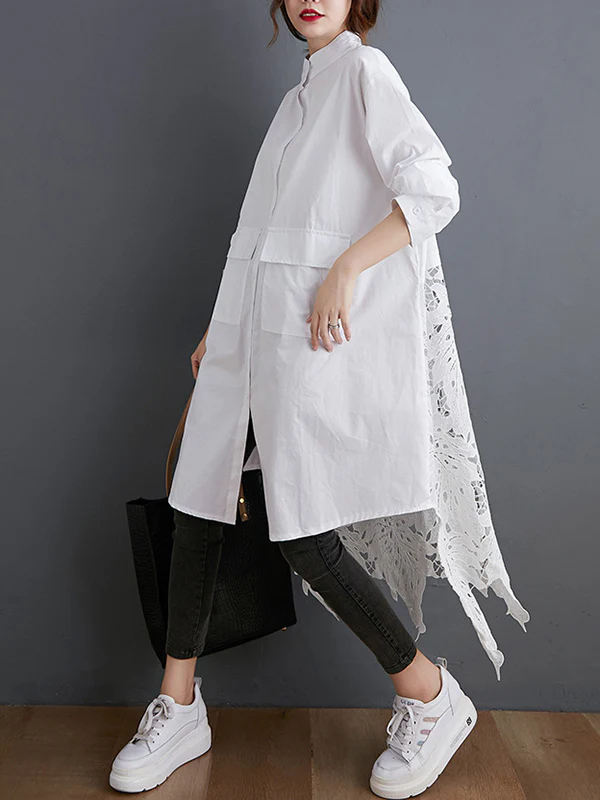 Original Solid Irregularity Hollow Dress - Image 3