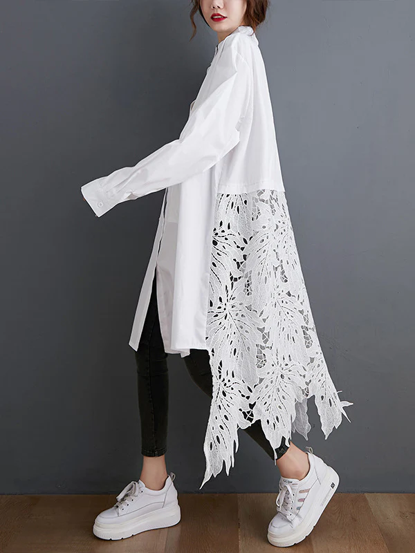 Original Solid Irregularity Hollow Dress - Image 4