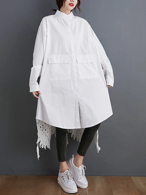 Original Solid Irregularity Hollow Dress - Image 5