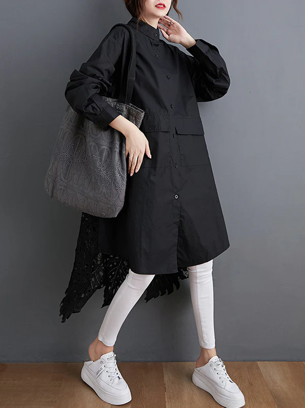 Original Solid Irregularity Hollow Dress - Image 7