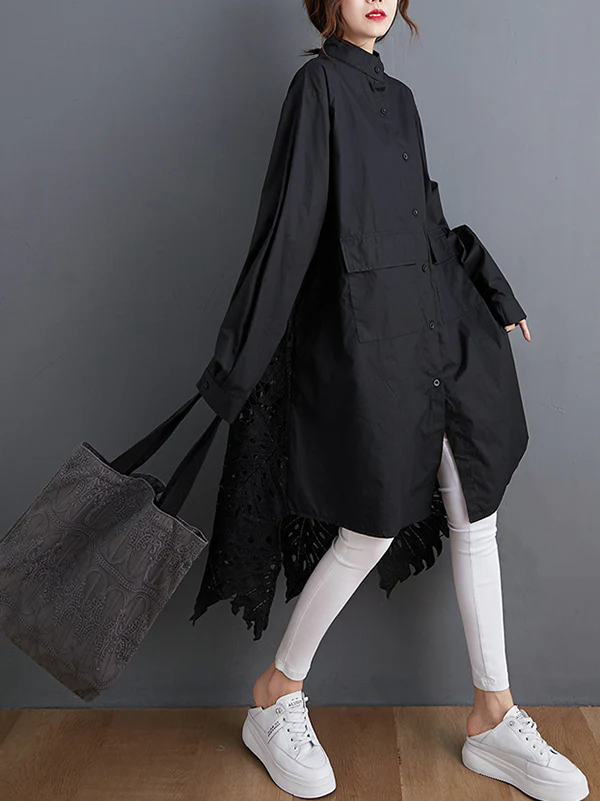 Original Solid Irregularity Hollow Dress - Image 8
