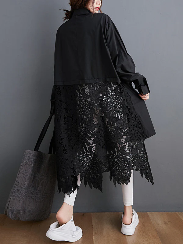 Original Solid Irregularity Hollow Dress - Image 9
