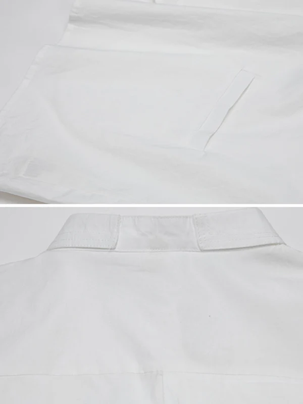 Original Solid Irregularity Lapel Blouse - Image 14