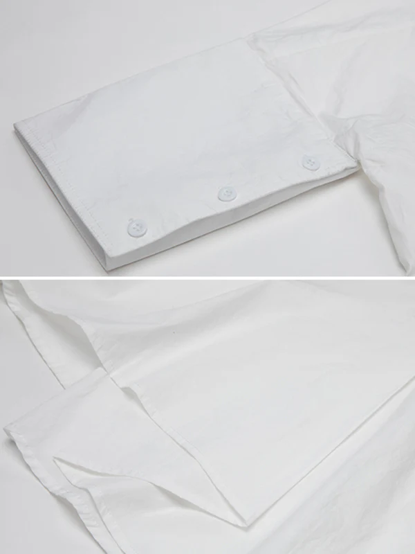 Original Solid Irregularity Lapel Blouse - Image 15