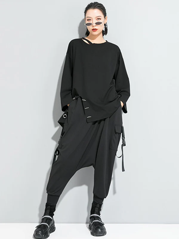 Original Solid Irregularity T-Shirts Tops - Image 2