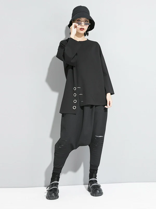 Original Solid Irregularity T-Shirts Tops - Image 3