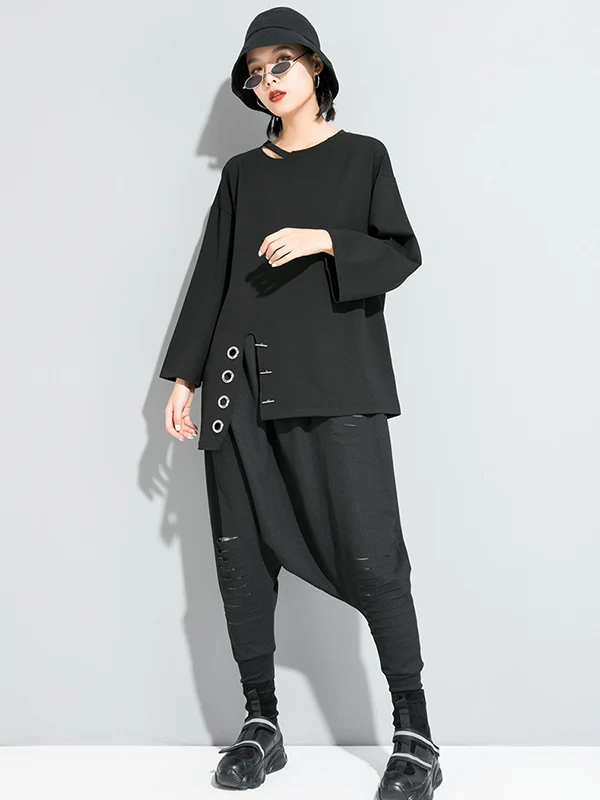 Original Solid Irregularity T-Shirts Tops - Image 4