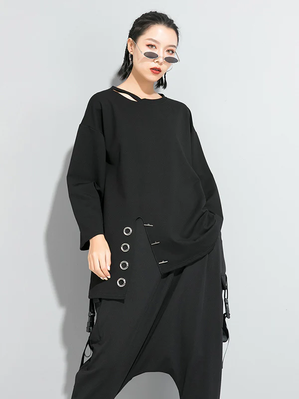 Original Solid Irregularity T-Shirts Tops - Image 7