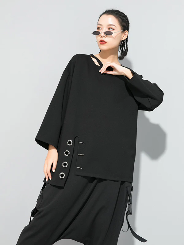 Original Solid Irregularity T-Shirts Tops - Image 8