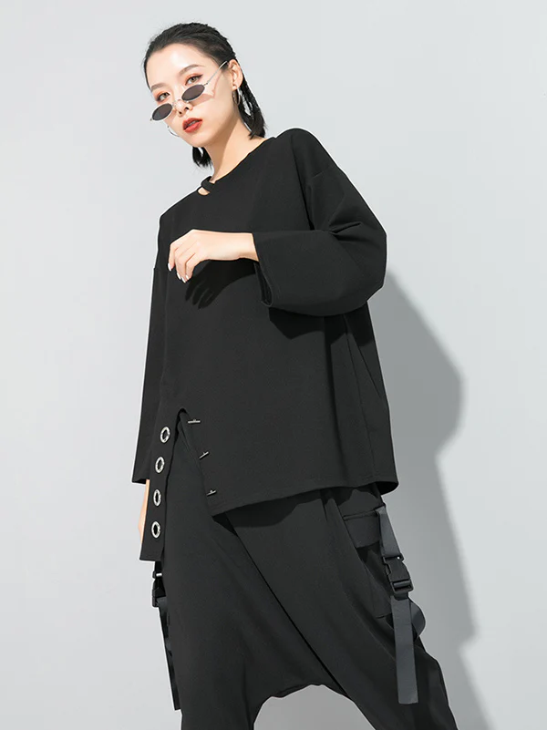 Original Solid Irregularity T-Shirts Tops - Image 9