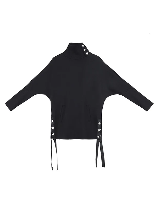 Original Solid Stand Collar T-Shirts Tops - Image 13