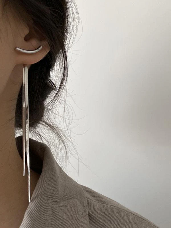 Korean-style Shiny Solid Color Earrings Accessories