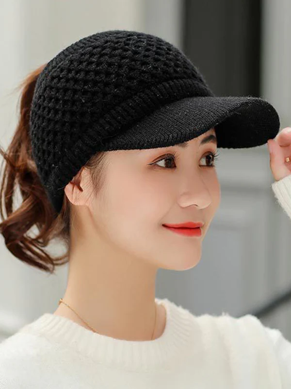 Original Solid Warm Hole Knitting Hat - Image 10