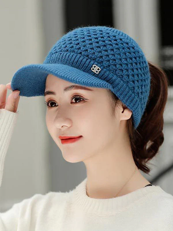 Original Solid Warm Hole Knitting Hat - Image 11