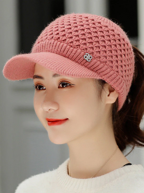 Original Solid Warm Hole Knitting Hat - Image 12
