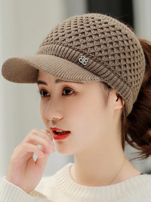 Original Solid Warm Hole Knitting Hat - Image 2