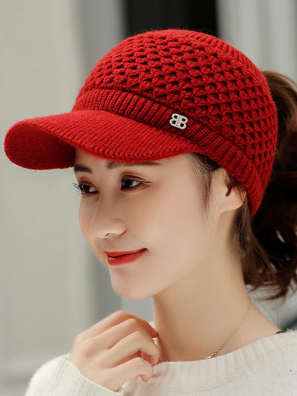 Original Solid Warm Hole Knitting Hat - Image 3