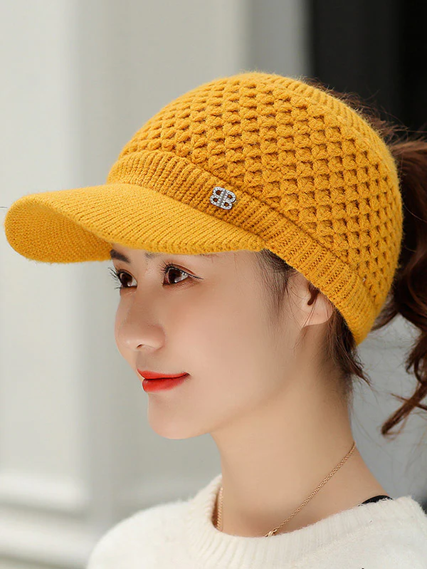 Original Solid Warm Hole Knitting Hat - Image 4