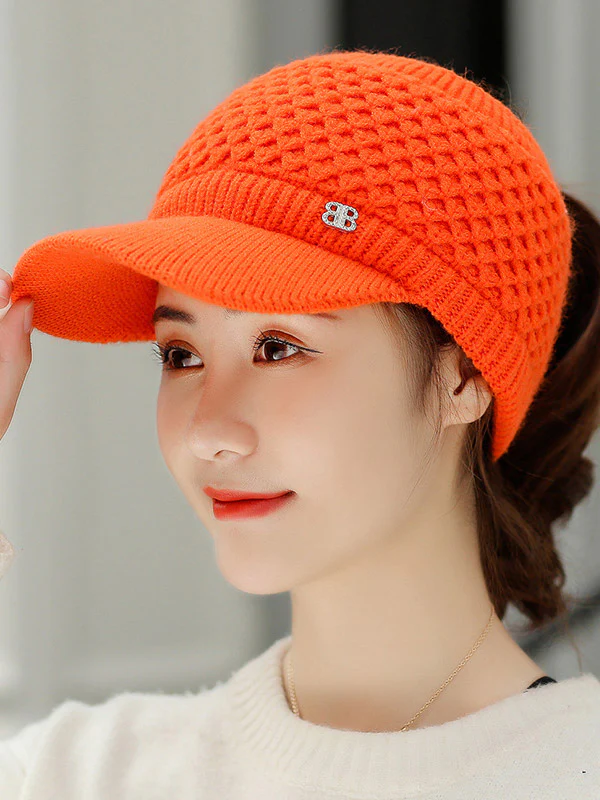 Original Solid Warm Hole Knitting Hat - Image 5