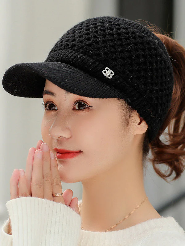 Original Solid Warm Hole Knitting Hat - Image 6