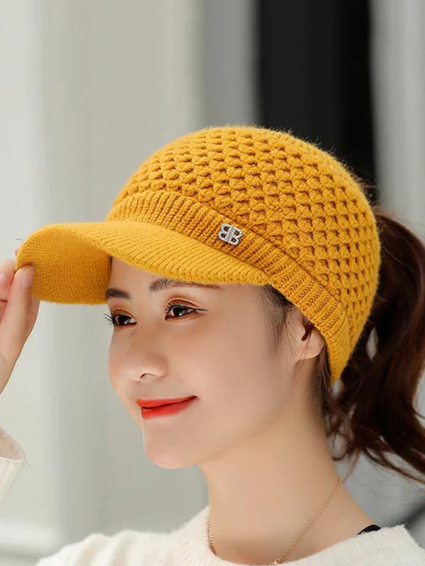 Original Solid Warm Hole Knitting Hat - Image 7