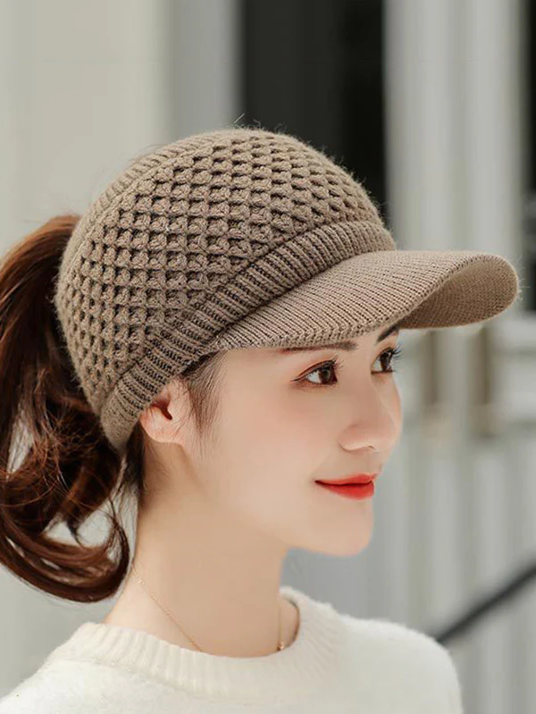 Original Solid Warm Hole Knitting Hat - Image 8