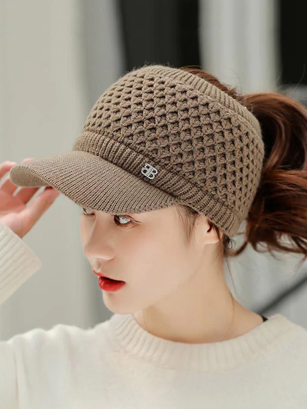 Original Solid Warm Hole Knitting Hat - Image 9