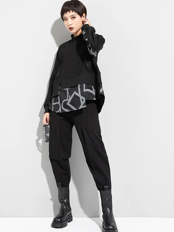Original Split-Joint False Two Sweatshirt Tops - Image 10