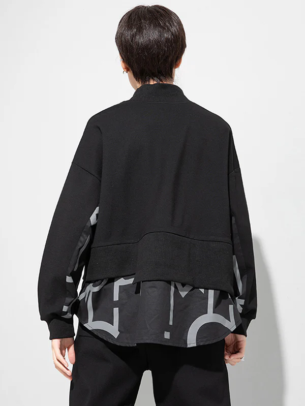 Original Split-Joint False Two Sweatshirt Tops - Image 12