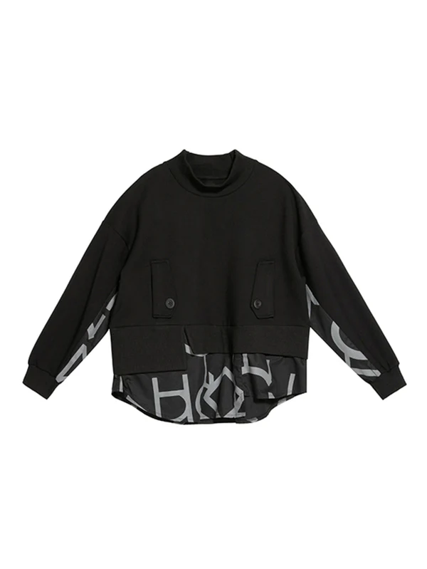Original Split-Joint False Two Sweatshirt Tops - Image 13