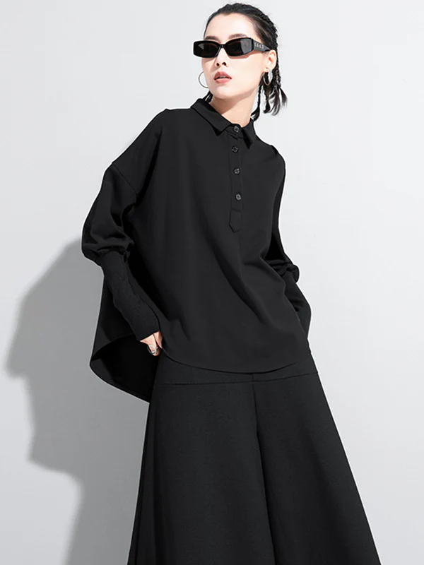 Original Split-Joint Gray&Black Polo Shirt Tops - Image 2