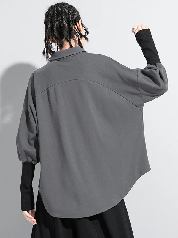 Original Split-Joint Gray&Black Polo Shirt Tops - Image 5