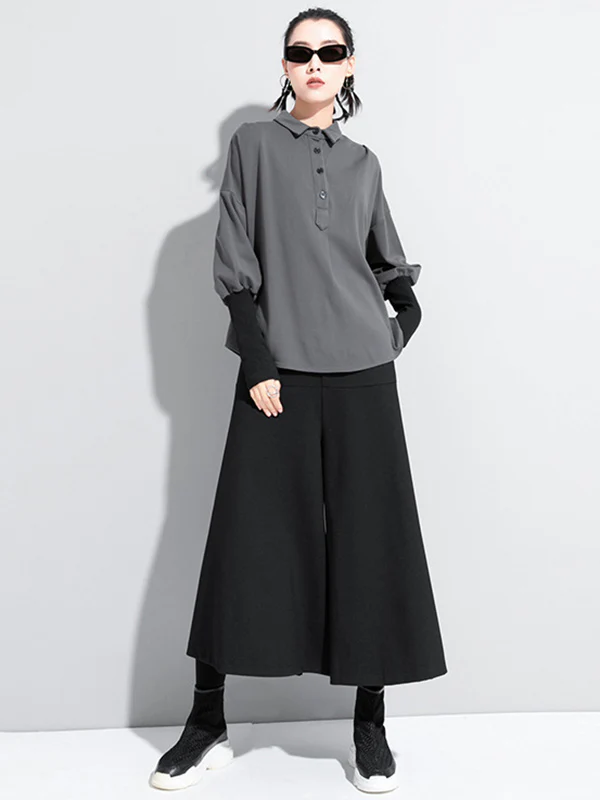 Original Split-Joint Gray&Black Polo Shirt Tops - Image 6
