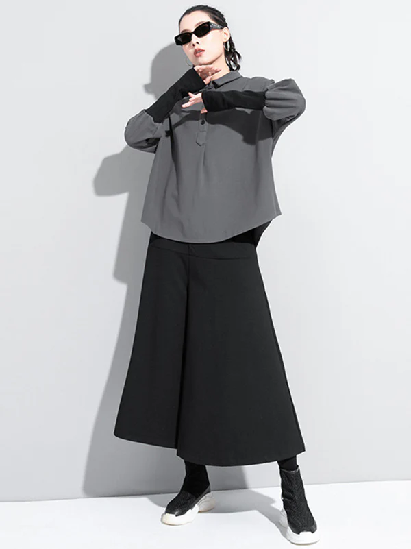 Original Split-Joint Gray&Black Polo Shirt Tops - Image 7