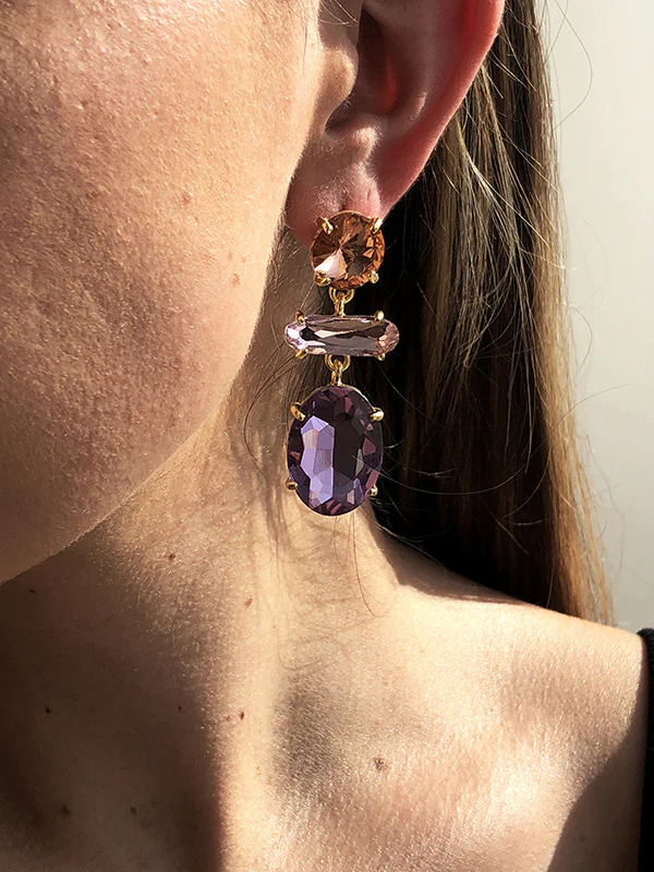 Original Statement Contrast Color Earrings - Image 2