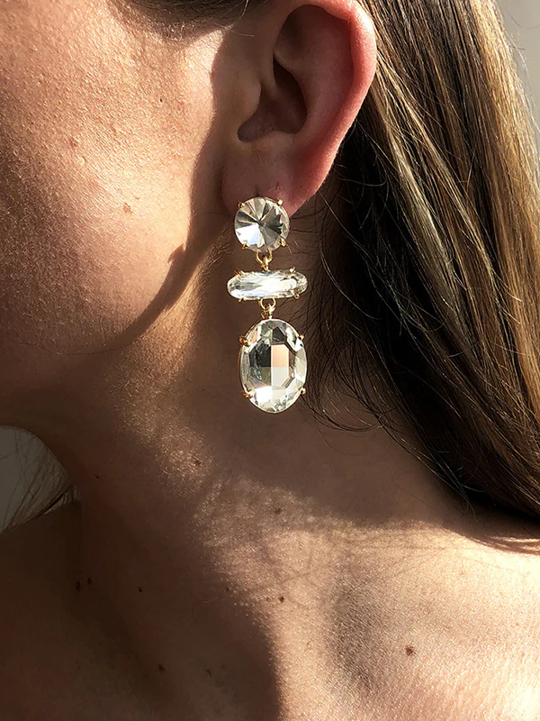 Original Statement Contrast Color Earrings - Image 3