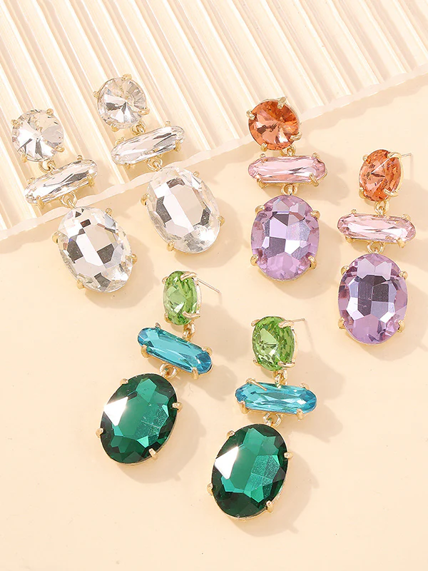 Original Statement Contrast Color Earrings - Image 4