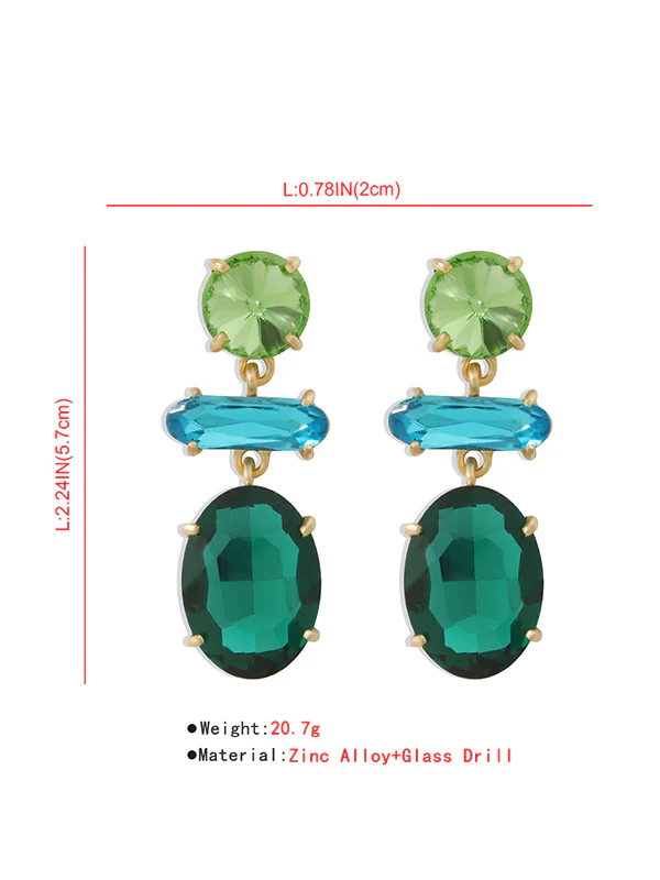 Original Statement Contrast Color Earrings - Image 5